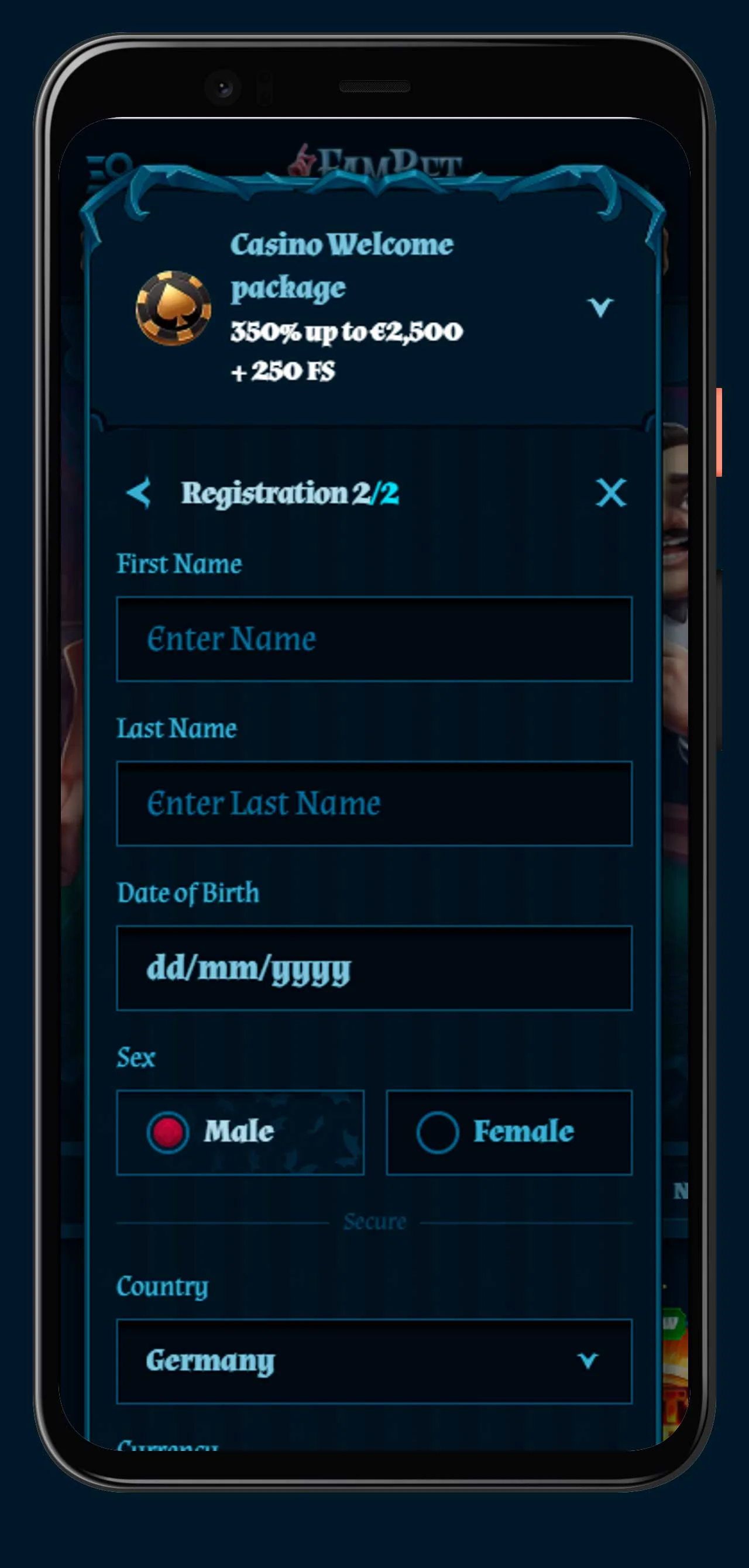 mobile Registrierung Fambet Casino